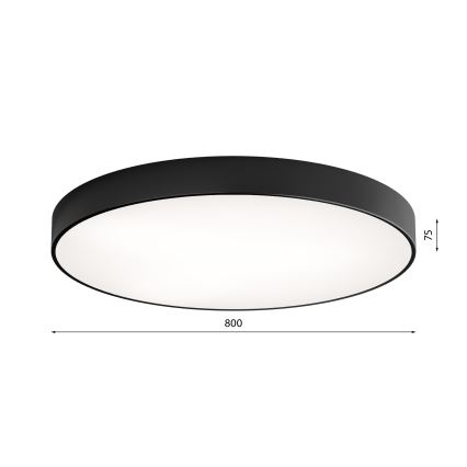 LED Stropné svietidlo CLEO LED/96W/230V 4000K pr. 80 cm čierna