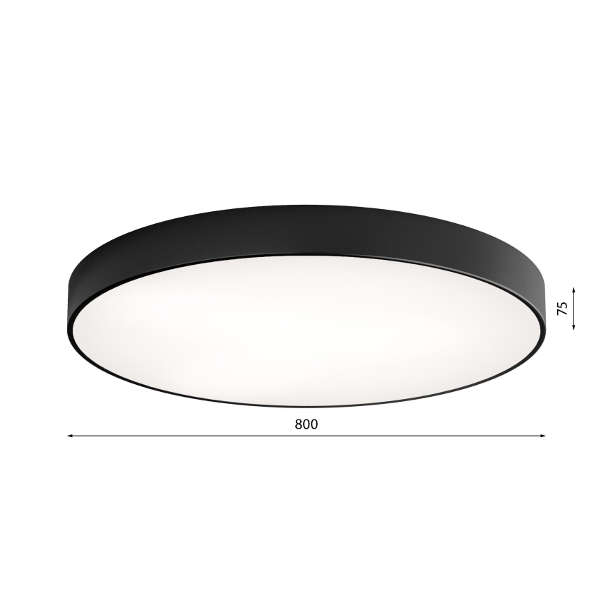 LED Stropné svietidlo CLEO LED/96W/230V 4000K pr. 80 cm čierna