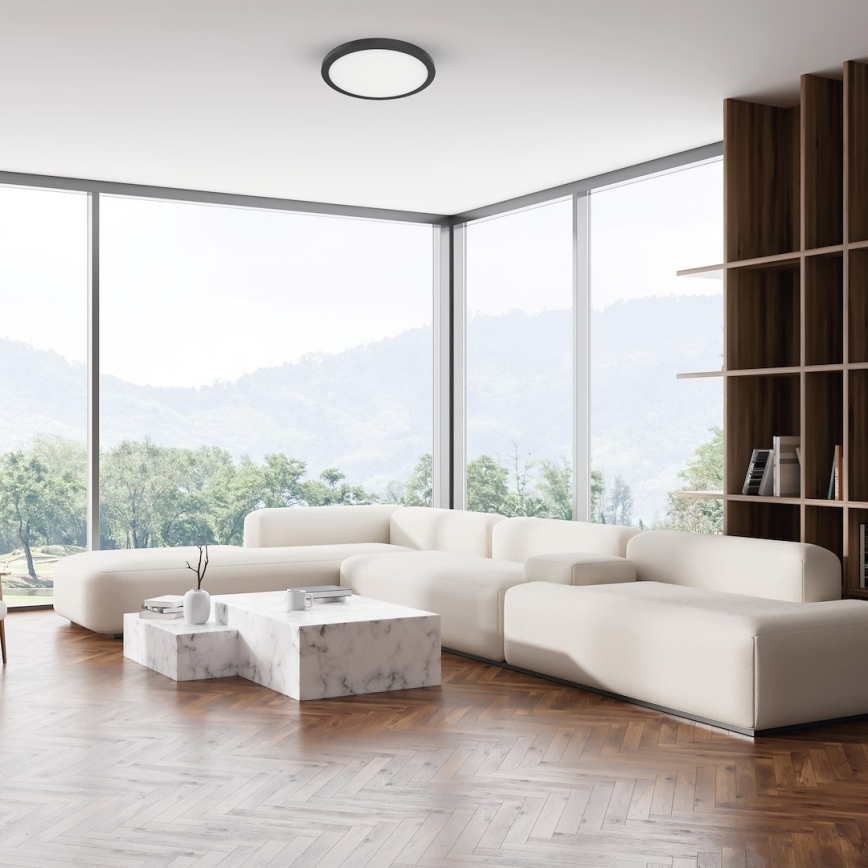 LED stropné svietidlo EVORA LED/18W/230V 3000/4000/6000K priemer 22,5 cm čierna