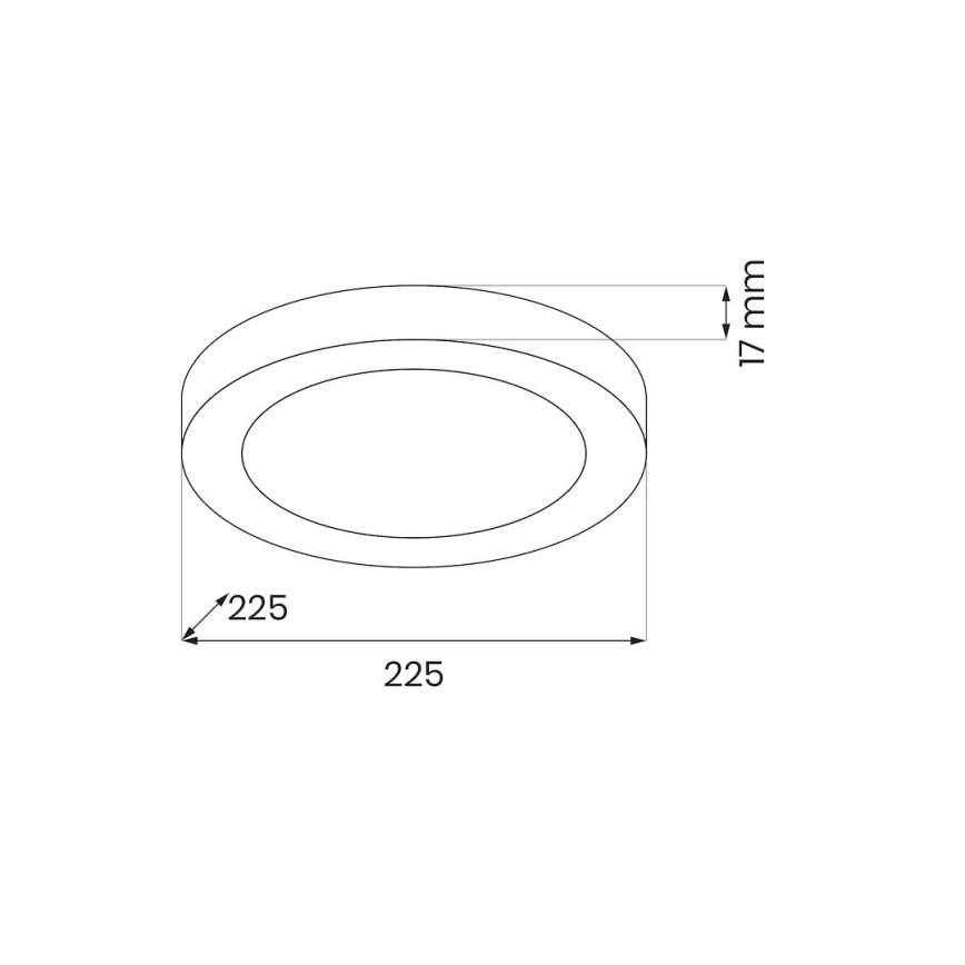 LED stropné svietidlo EVORA LED/18W/230V 3000/4000/6000K priemer 22,5 cm čierna