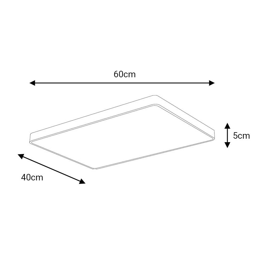 LED Stropné svietidlo FELIZ LED/50W/230V 4000K 40x60 cm čierna
