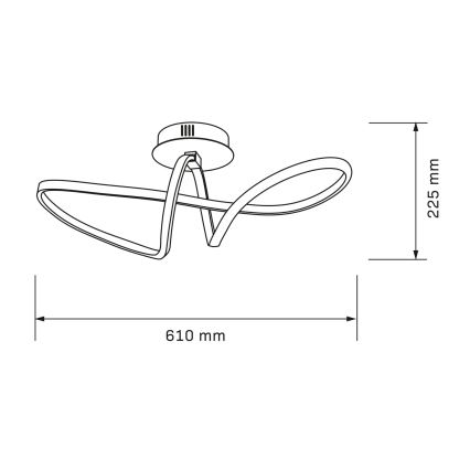 LED stropné svietidlo FLAVIA LED/33W/230V 24x61 cm čierna
