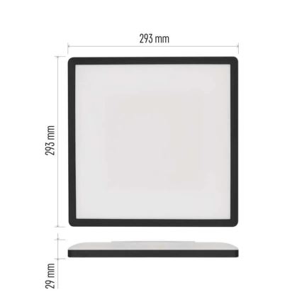 LED Stropné svietidlo FLORI LED/18W/230V 4000K čierna 29x29 cm