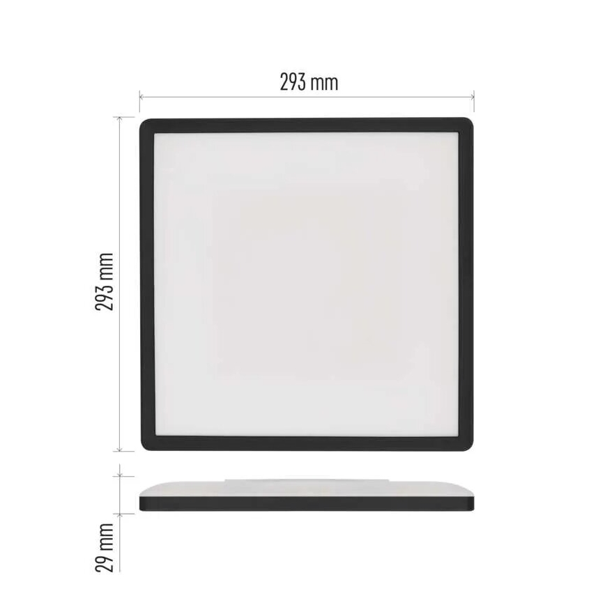 LED Stropné svietidlo FLORI LED/18W/230V 4000K čierna 29x29 cm