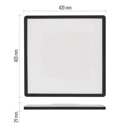 LED Stropné svietidlo FLORI LED/22W/230V 4000K čierna 42x42 cm