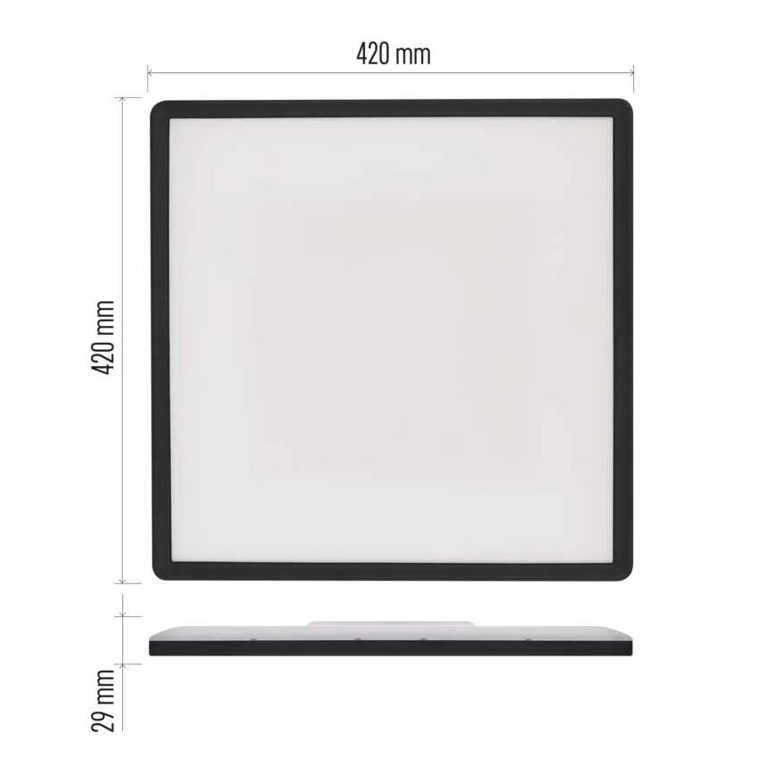 LED Stropné svietidlo FLORI LED/22W/230V 4000K čierna 42x42 cm