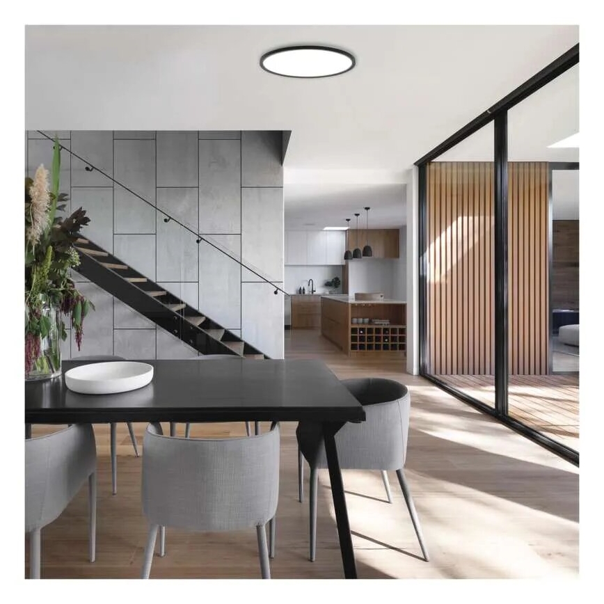 LED Stropné svietidlo FLORI LED/22W/230V 4000K čierna pr. 42 cm