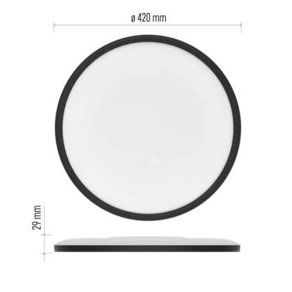 LED Stropné svietidlo FLORI LED/22W/230V 4000K čierna pr. 42 cm