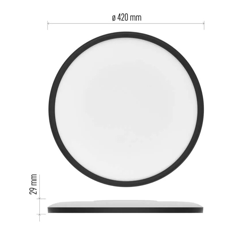 LED Stropné svietidlo FLORI LED/22W/230V 4000K čierna pr. 42 cm