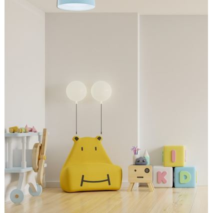 LED Detské stropné svietidlo GALAXY KIDS LED/24W/230V bodky tyrkysová/biela