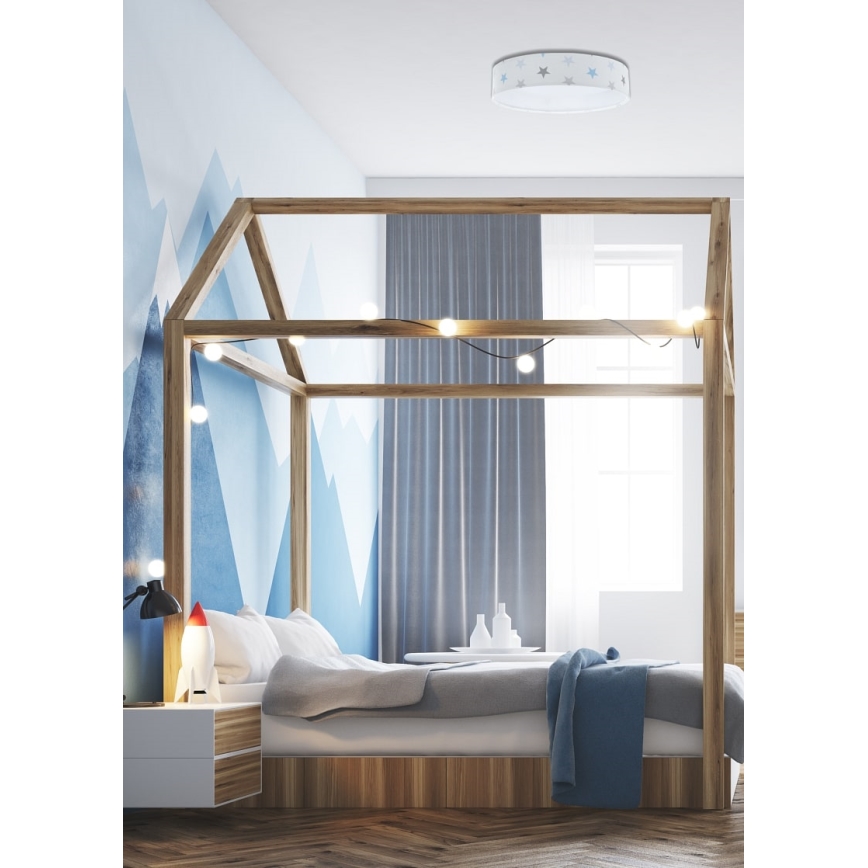 LED Detské stropné svietidlo GALAXY KIDS LED/24W/230V hviezdičky biela/šedá/modrá