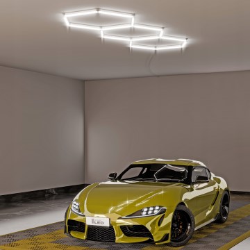 LED stropné svietidlo HEXAGON LED/128W/85-265V 6000K 248x97 cm CRI 90 IP54 biela