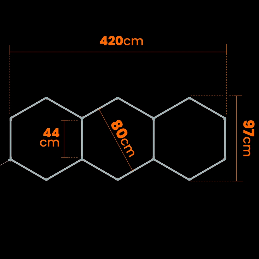 LED stropné svietidlo HEXAGON LED/128W/85-265V 6000K 248x97 cm CRI 90 IP54 biela