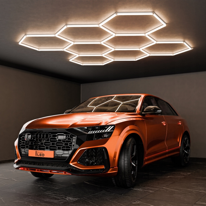 LED Stropné svietidlo HEXAGON LED/280W/85-265V 4000K 313x298 cm CRI 90 IP54 biela