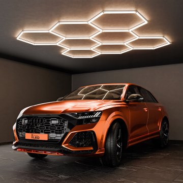 LED Stropné svietidlo HEXAGON LED/350W/85-265V 4000K 313x298 cm CRI 90 IP44 biela