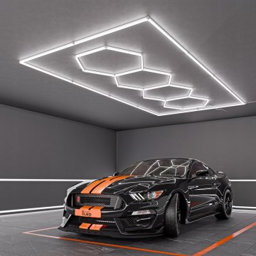 LED Stropné svietidlo HEXAGON LED/384W/85-265V 6500K 484x243 cm CRI 90 IP54 biela