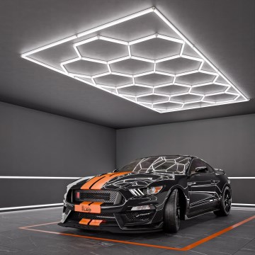 LED Stropné svietidlo HEXAGON LED/696W/85-265V 6500K 484x243 cm CRI 90 IP54 biela