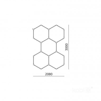 LED stropné svietidlo HEXLINE LED/216W/230V 6500K 208x300 cm biela