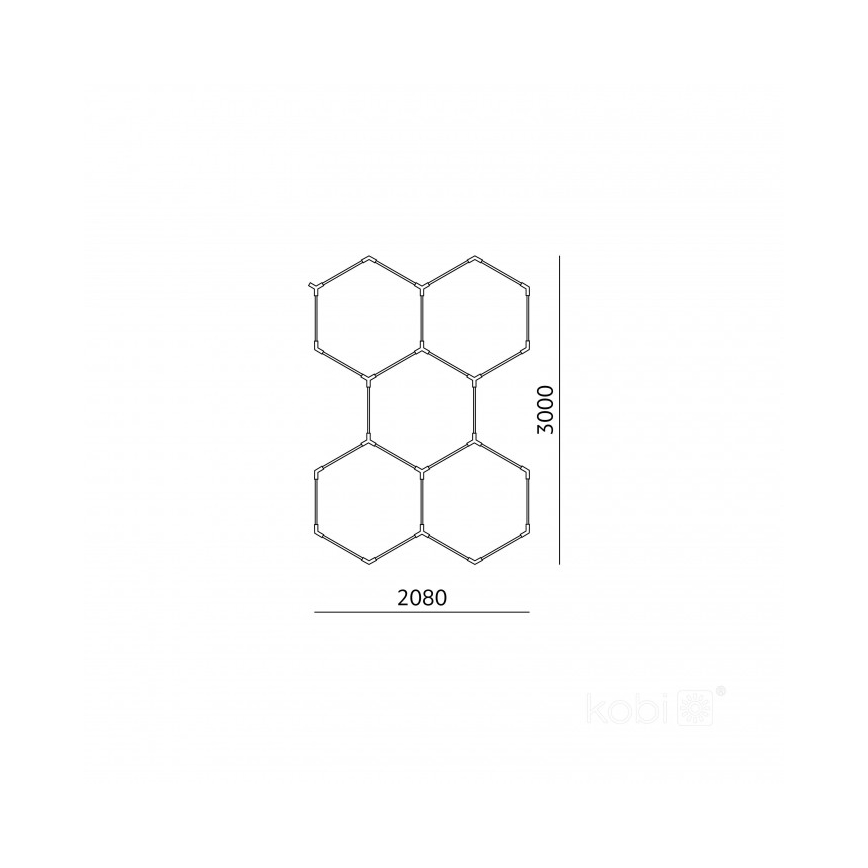 LED stropné svietidlo HEXLINE LED/216W/230V 6500K 208x300 cm biela