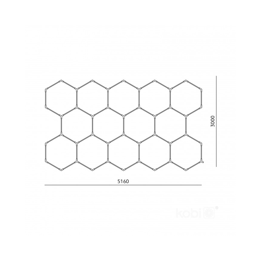 LED stropné svietidlo HEXLINE LED/513W/230V 4000K 300x516 cm biela