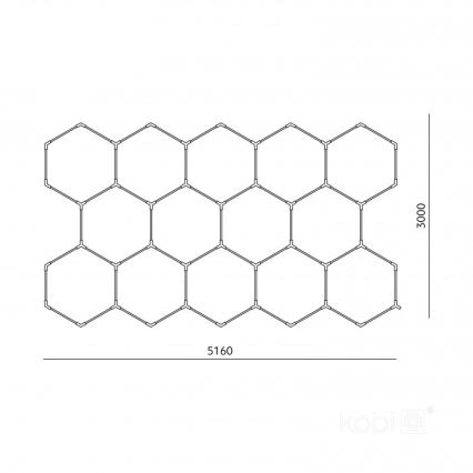 LED stropné svietidlo HEXLINE LED/513W/230V 6500K 300x516 cm biele