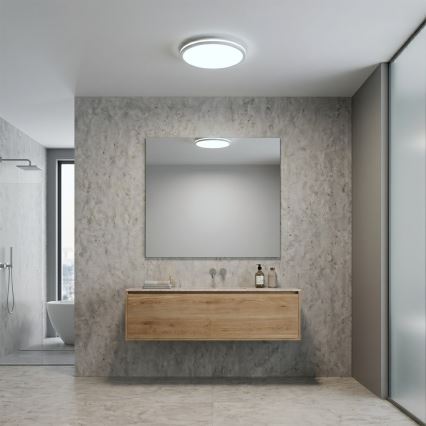 LED stropné svietidlo HUGO LED/12/18/24W/230V 3000/4000/6500K priemer 30 cm IP54 biela