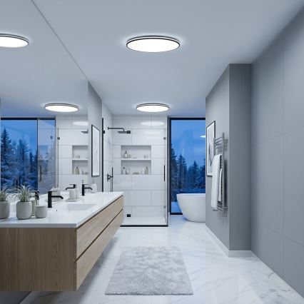 LED stropné svietidlo HUGO LED/16/24/32W/230V 3000/4000/6500K priemer 37 cm IP54 čierne