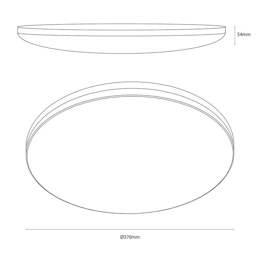 LED stropné svietidlo HUGO LED/16/24/32W/230V 3000/4000/6500K priemer 37 cm IP54 čierne