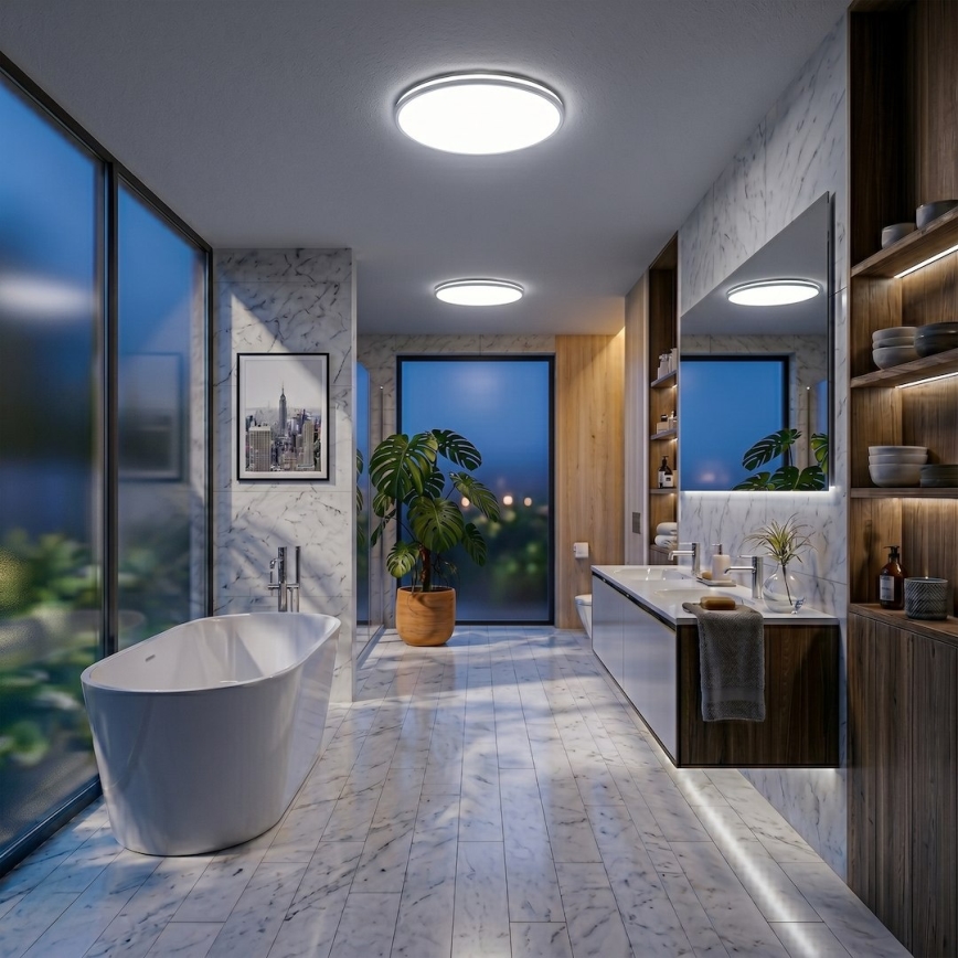 LED stropné svietidlo HUGO LED/21/32/42W/230V 3000/4000/6500K pr. 45 cm IP54 biela