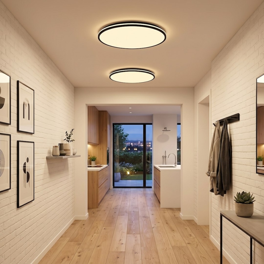 LED stropné svietidlo HUGO LED/21/32/42W/230V 3000/4000/6500K pr. 45 cm IP54 čierne