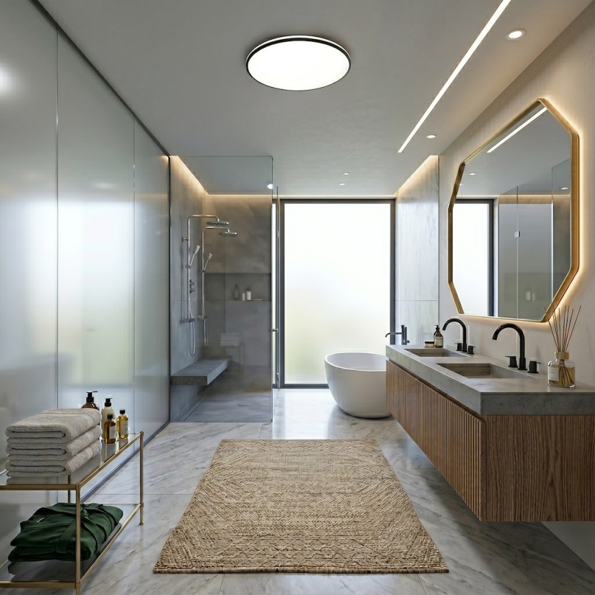 LED stropné svietidlo HUGO LED/21/32/42W/230V 3000/4000/6500K pr. 45 cm IP54 čierne