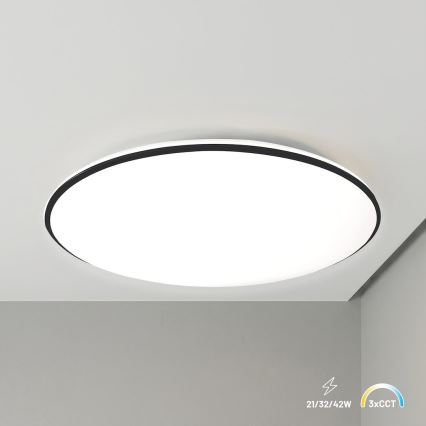 LED stropné svietidlo HUGO LED/21/32/42W/230V 3000/4000/6500K pr. 45 cm IP54 čierne