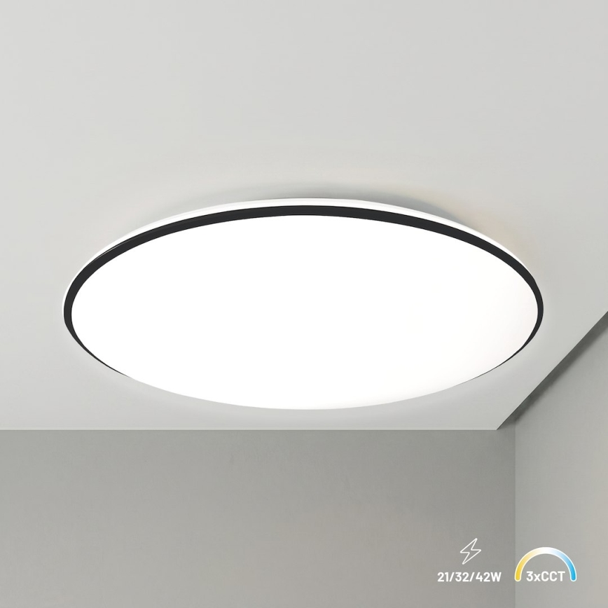 LED stropné svietidlo HUGO LED/21/32/42W/230V 3000/4000/6500K pr. 45 cm IP54 čierne
