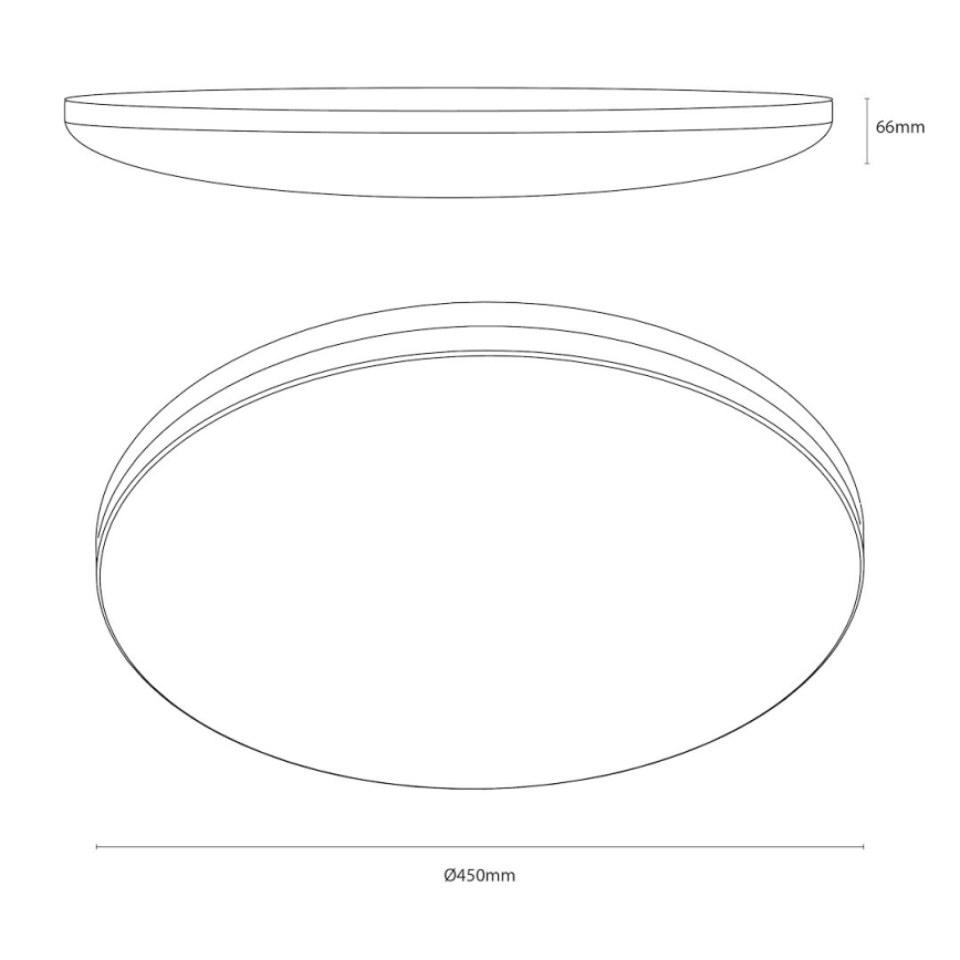 LED stropné svietidlo HUGO LED/21/32/42W/230V 3000/4000/6500K pr. 45 cm IP54 čierne