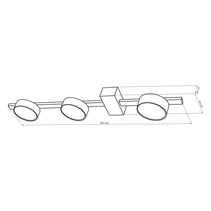 LED Stropné svietidlo JOY 3xGX53/6W/230V čierna