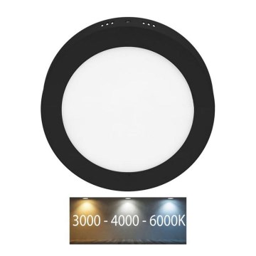 LED Stropné svietidlo LADA LED/12W/230V 3000/4000/6000K pr. 17 cm čierna