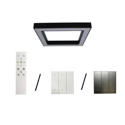 LED Stropné svietidlo LED/100W/230V 3000/4000/6500K 80x80 cm čierne