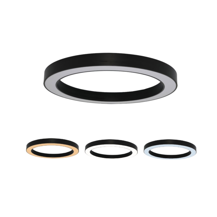 LED stropné svietidlo LED/100W/230V 3000/4000/6500K pr. 100 cm čierne