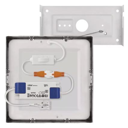 LED Stropné svietidlo NEXXO LED/12,5W/230V 3000/3500/4000K 17x17 cm lesklý chróm