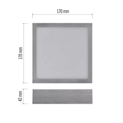 LED Stropné svietidlo NEXXO LED/12,5W/230V 3000/3500/4000K 17x17 cm lesklý chróm
