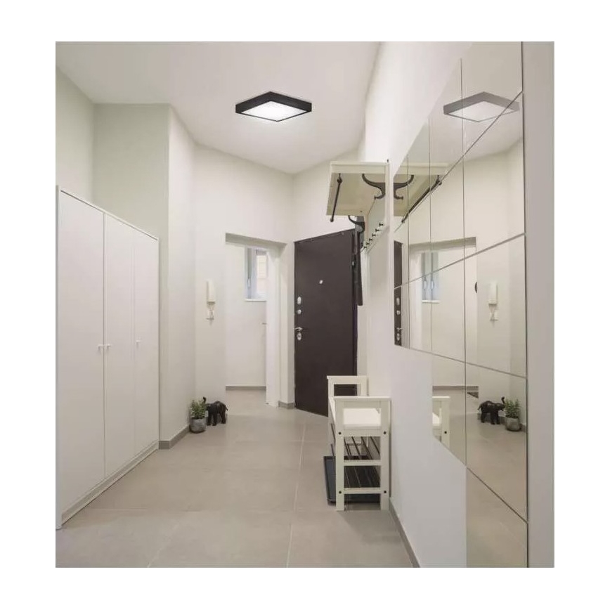 LED Stropné svietidlo NEXXO LED/12,5W/230V 3000/3500/4000K 17x17 cm čierna