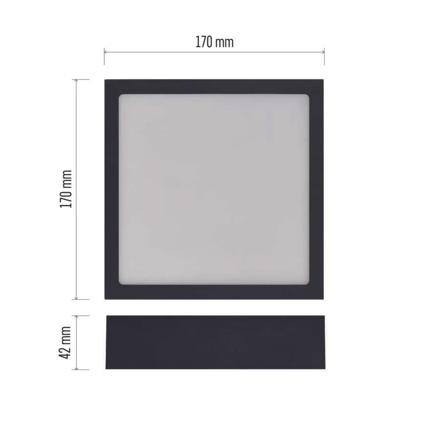 LED Stropné svietidlo NEXXO LED/12,5W/230V 3000/3500/4000K 17x17 cm čierna
