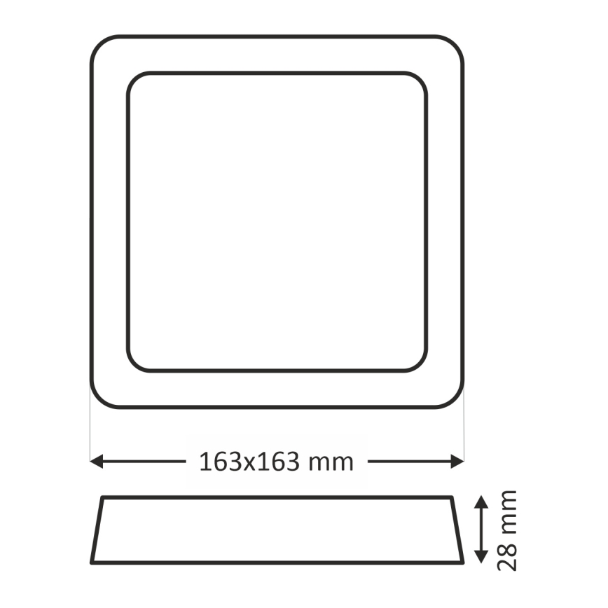 LED Stropné svietidlo LED/12W/230V 2700K 16,3x16,3 cm biela