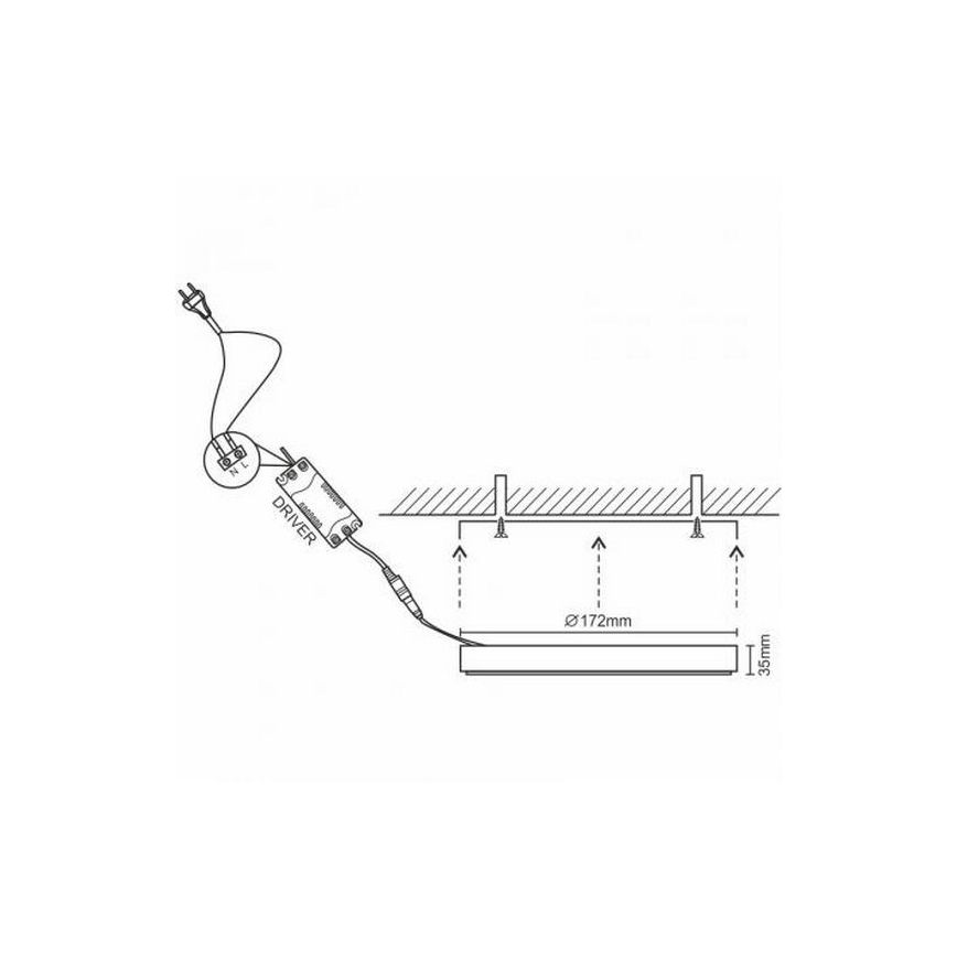 LED Stropné svietidlo LED/12W/230V 4000K pr. 17,2 cm