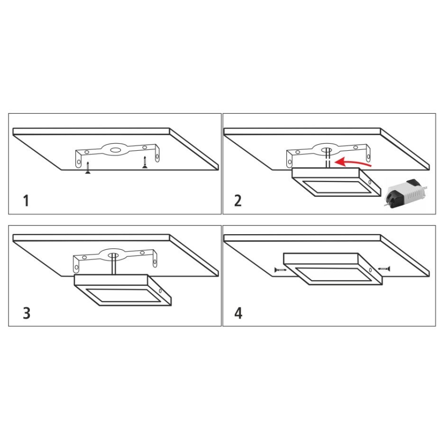 LED Stropné svietidlo LED/12W/230V 4200K 16,3x16,3 cm biela