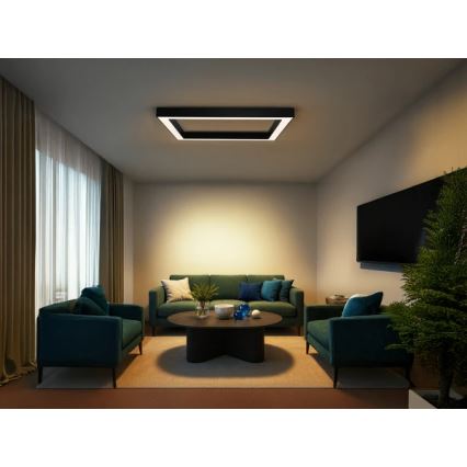 LED stropné svietidlo LED/150W/230V 3000/4000/6500K 120x120 cm čierne