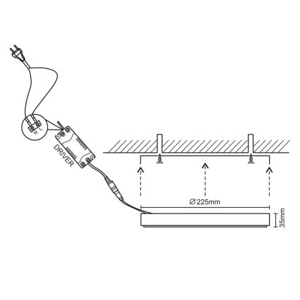 LED Stropné svietidlo LED/18W/230V 4000K pr. 22,5 cm