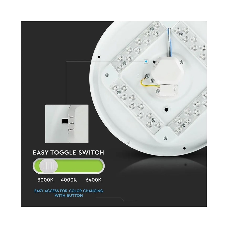 LED Stropné svietidlo LED/18W/230V pr. 31 cm 3000/4000/6400K