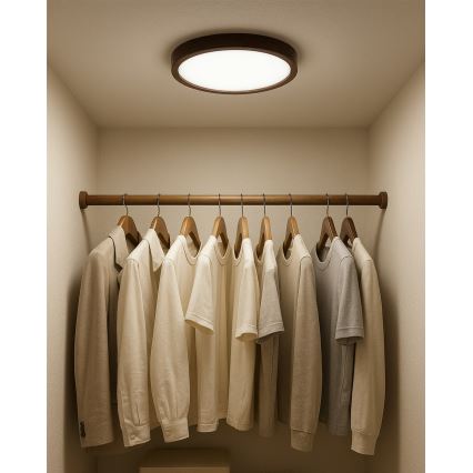 LED stropné svietidlo LED/18W/230V s prepínateľnou teplotou svetla 3000/4000/6500K, priemer 23 cm, hnedé