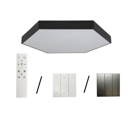 LED stropné svietidlo LED/200W/230V 3000/4000/6500K priemer 100 cm čierne